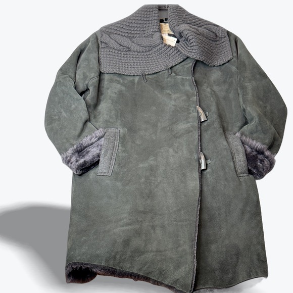 Nigel Preston & Knight Jackets & Blazers - Nigel Preston & Knight Lambskin Shearling Knit Scarf Collar Designer Coat‎ Small